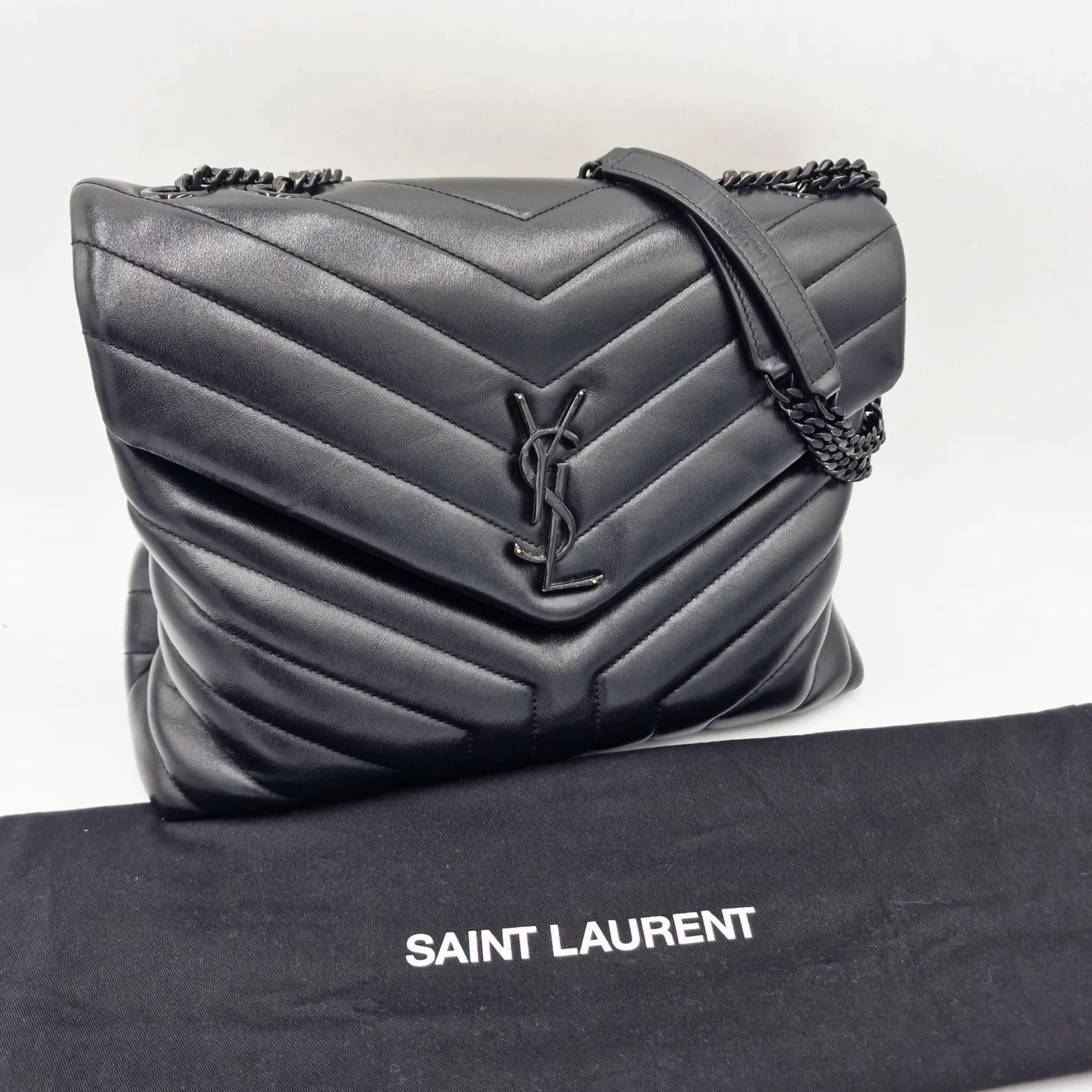 Saint Laurent Loulou Shoulder Bag in Black