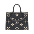 Louis Vuitton OnTheGo MM Bag in Black and Beige