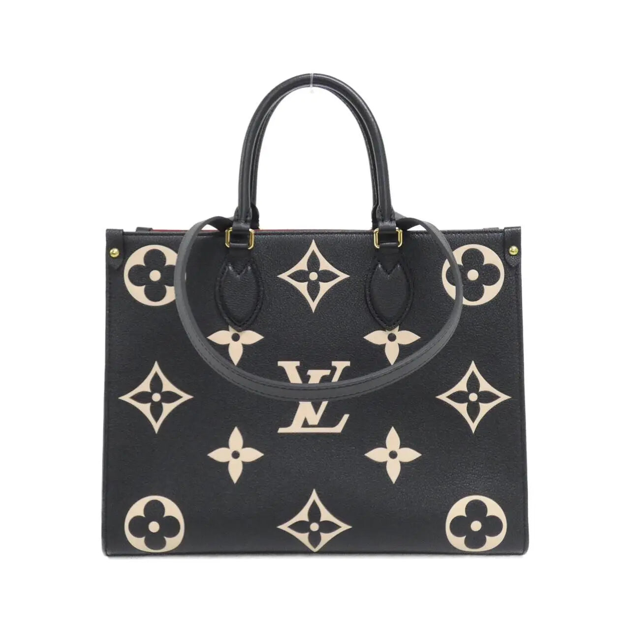 Louis Vuitton OnTheGo MM Bag in Black and Beige