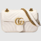 Gucci Small GG Marmont Shoulder Bag in White