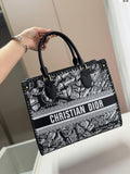Dior Medium Book Tote in Black and White
