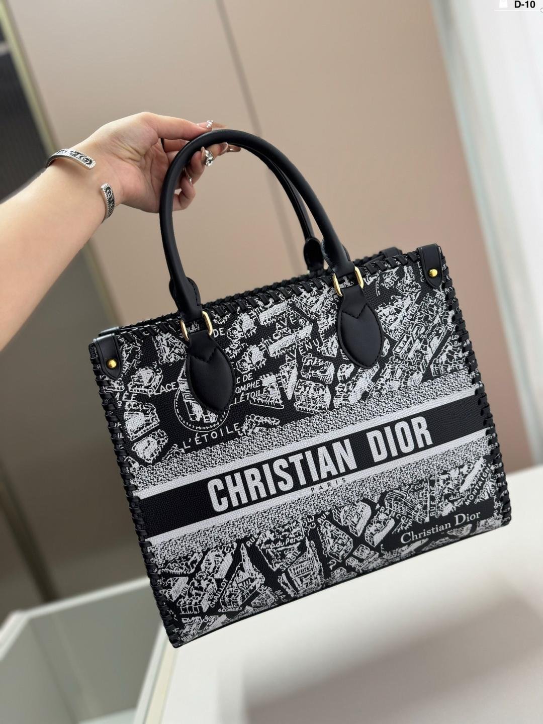 Dior Medium Book Tote in Black and White