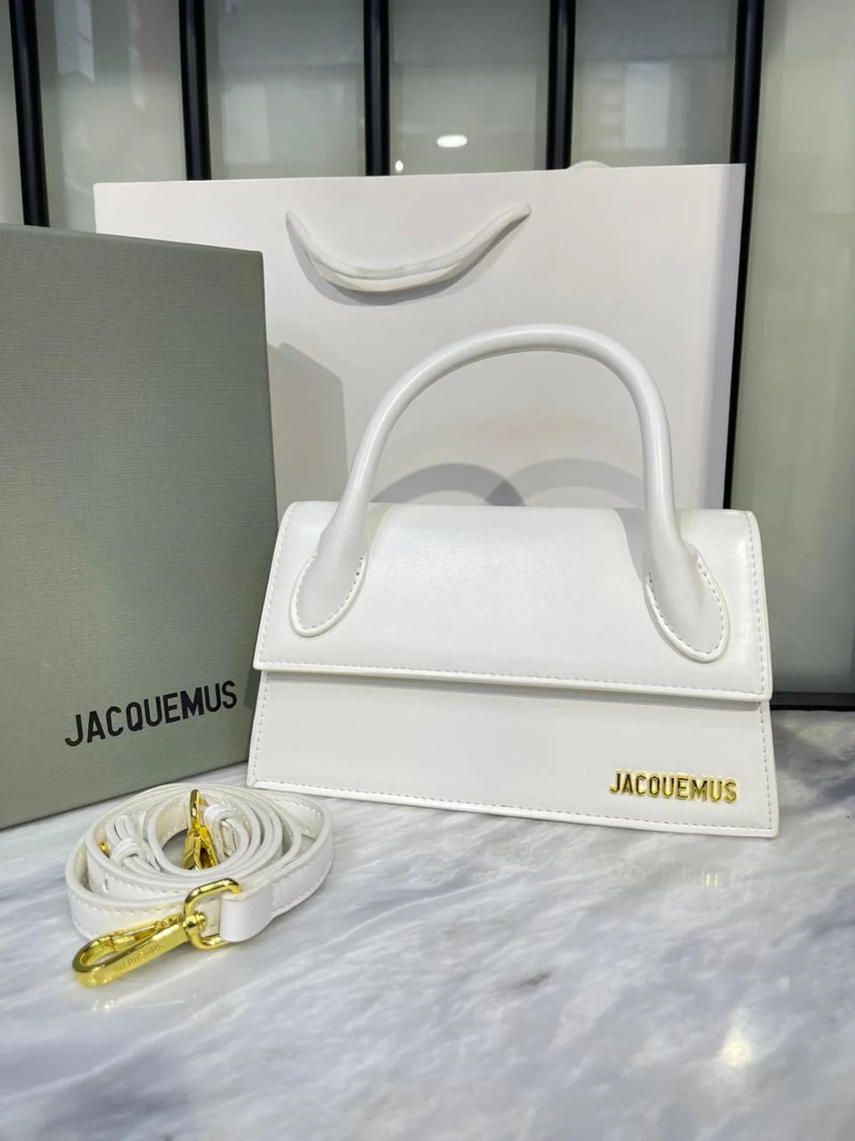 Jacquemus Le Chiquito Long Handbag in White