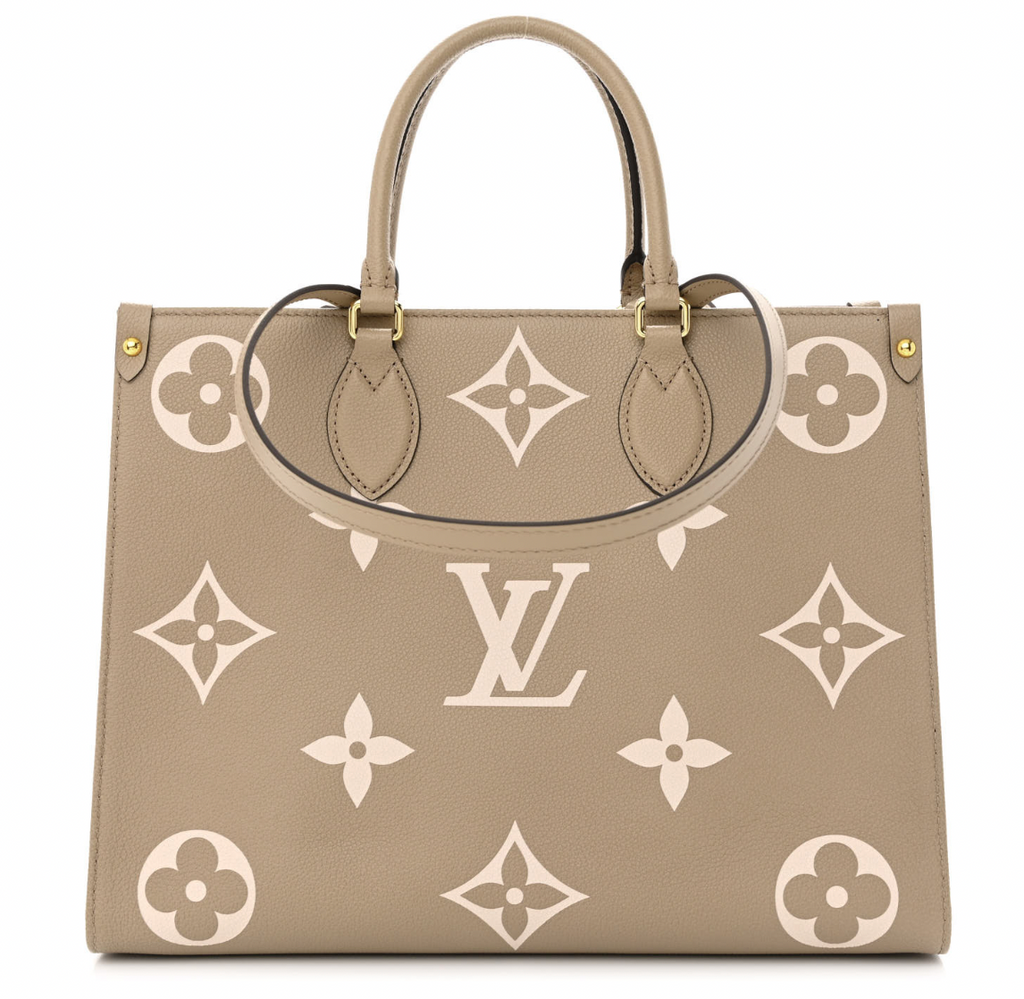Louis Vuitton Bicolor On-the-Go MM Handbag in Beige