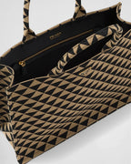Prada Large Symbole Embroidered Fabric Tote Bag